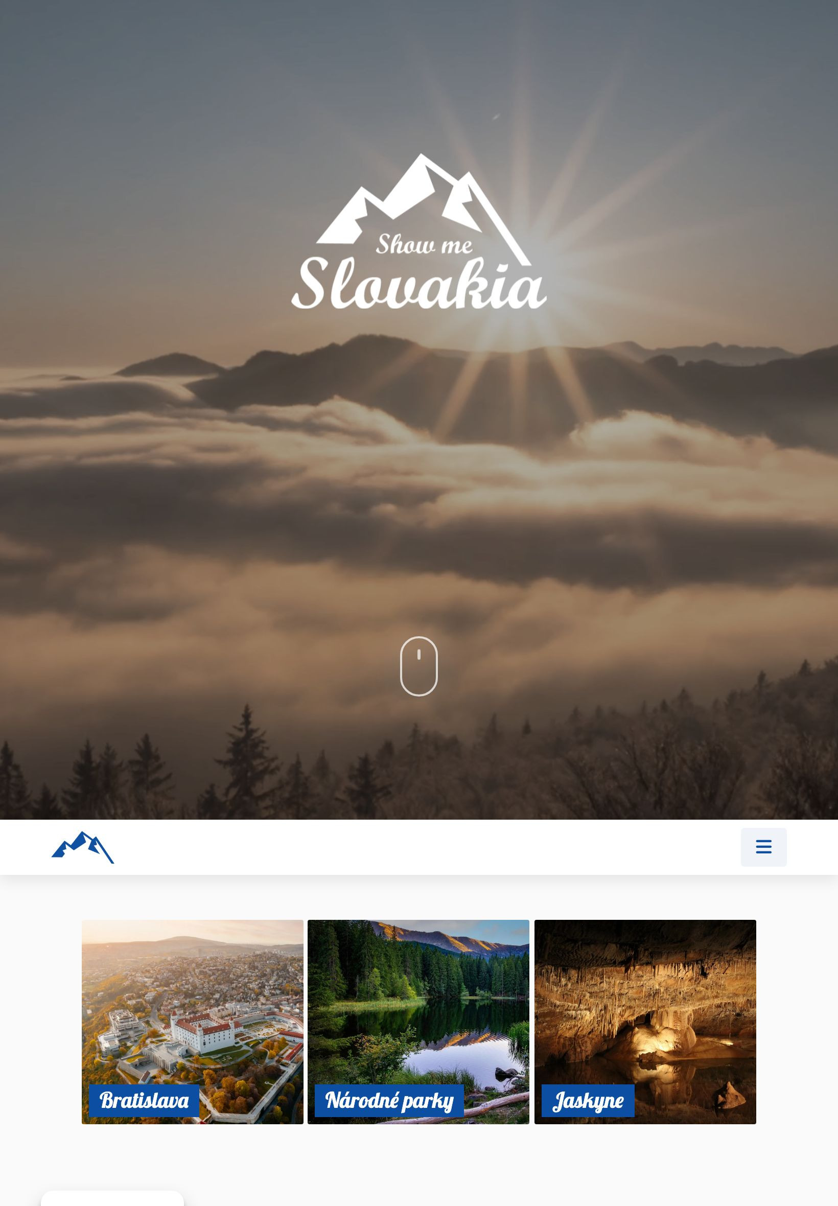 Náhľad webu showmeslovakia.sk na tablete